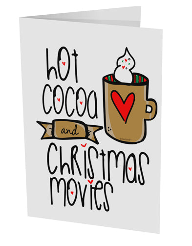 TooLoud Hot Cocoa and Christmas Movies 10 Pack of 5x7 Inch Side Fold Blank Greeting Cards-Greeting Cards-TooLoud-Davson Sales