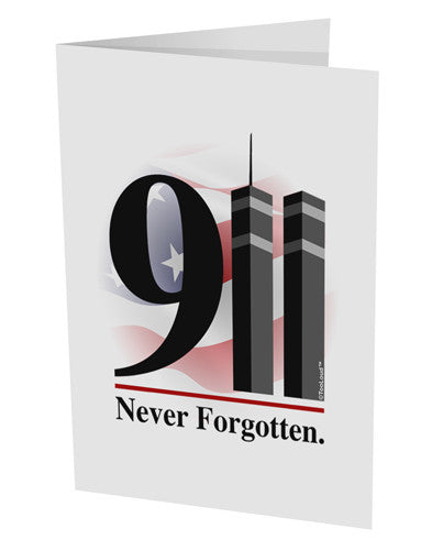 911 Never Forgotten 10 Pack of 5x7" Side Fold Blank Greeting Cards-Greeting Cards-TooLoud-White-Davson Sales