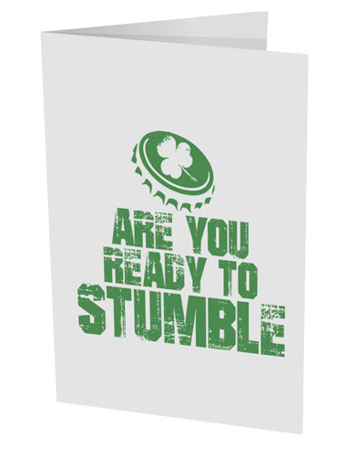 Are You Ready To Stumble Funny 10 Pack of 5x7" Side Fold Blank Greeting Cards by TooLoud-TooLoud-White-Davson Sales