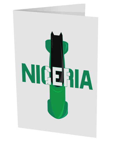 Nigeria Bobsled 10 Pack of 5x7" Side Fold Blank Greeting Cards by TooLoud-TooLoud-White-Davson Sales