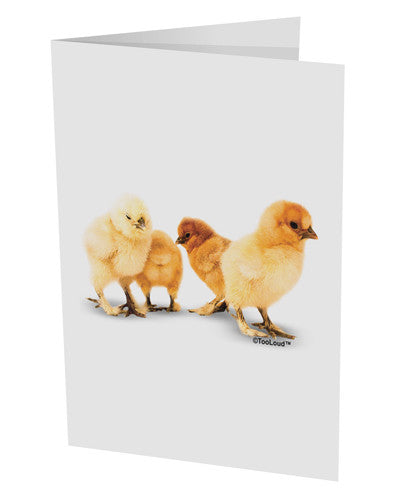 Cute Chicks 10 Pack of 5x7" Side Fold Blank Greeting Cards-Greeting Cards-TooLoud-White-Davson Sales
