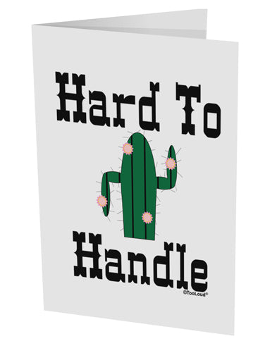 Hard To Handle Cactus 10 Pack of 5x7" Side Fold Blank Greeting Cards by TooLoud-TooLoud-White-Davson Sales