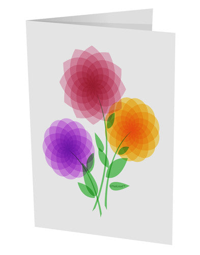 Crystal Dahlias 10 Pack of 5x7" Side Fold Blank Greeting Cards-Greeting Cards-TooLoud-White-Davson Sales