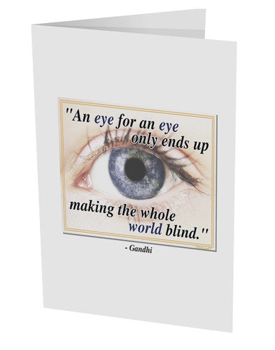Eye For An Eye Gandhi 10 Pack of 5x7" Side Fold Blank Greeting Cards by TooLoud-Greeting Cards-TooLoud-White-Davson Sales