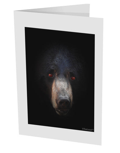 Scary Black Bear 10 Pack of 5x7" Side Fold Blank Greeting Cards-Greeting Cards-TooLoud-White-Davson Sales