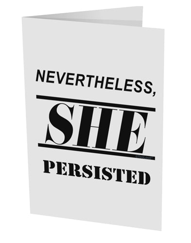 Nevertheless She Persisted Women's Rights 10 Pack of 5x7" Side Fold Blank Greeting Cards by TooLoud-Greeting Cards-TooLoud-White-Davson Sales