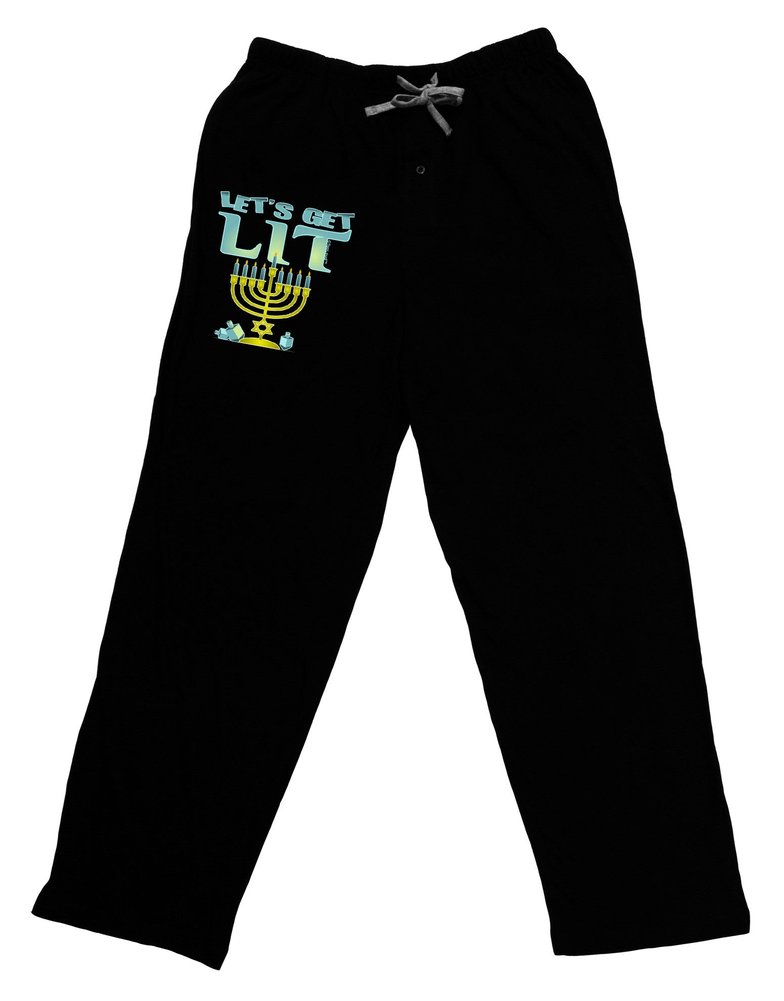 Let's Get Lit Menorah Adult Lounge Pants-Lounge Pants-TooLoud-Black-Small-Davson Sales
