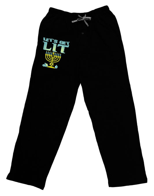 Let's Get Lit Menorah Adult Lounge Pants-Lounge Pants-TooLoud-Black-Small-Davson Sales
