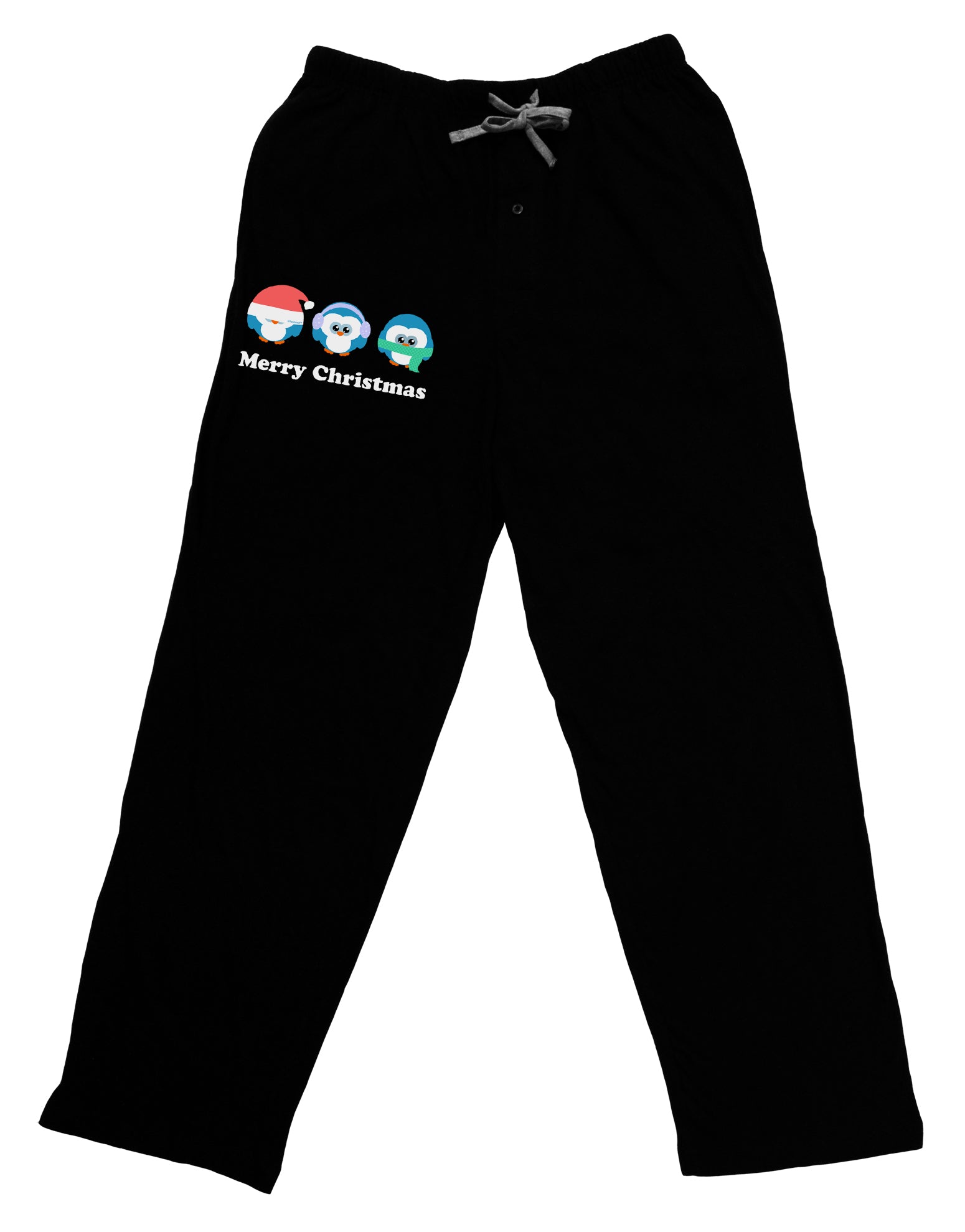 Merry Christmas Penguins See Hear Speak No Evil Adult Lounge Pants - Black-Lounge Pants-TooLoud-Black-Small-Davson Sales