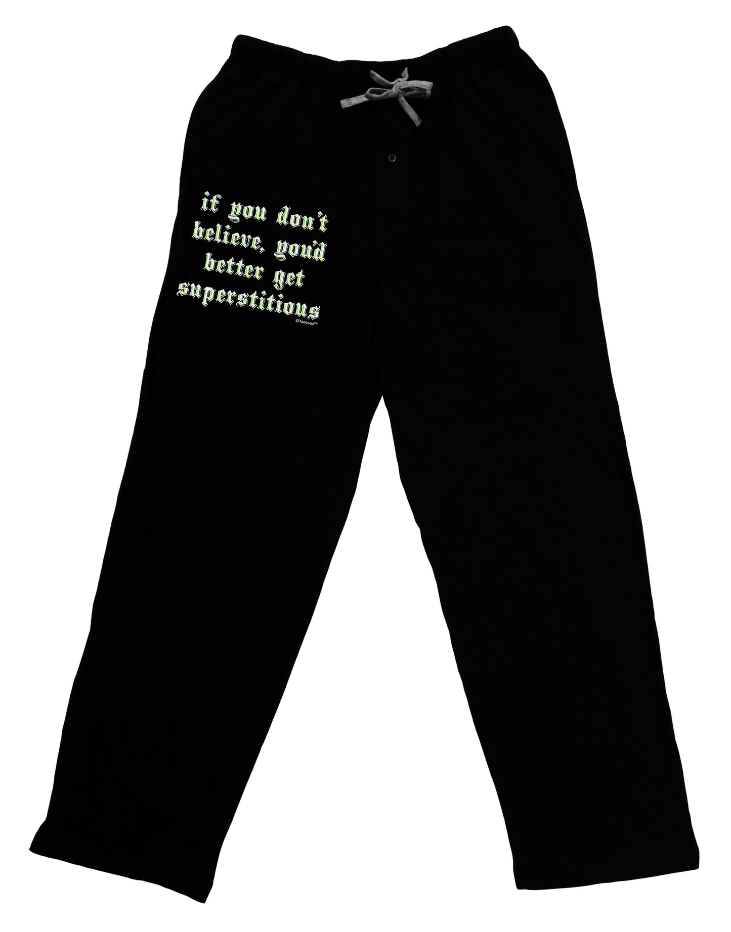 If You Don't Believe You'd Better Get Superstitious Adult Lounge Shorts - Red or Black by TooLoud-Lounge Shorts-TooLoud-Black-Small-Davson Sales
