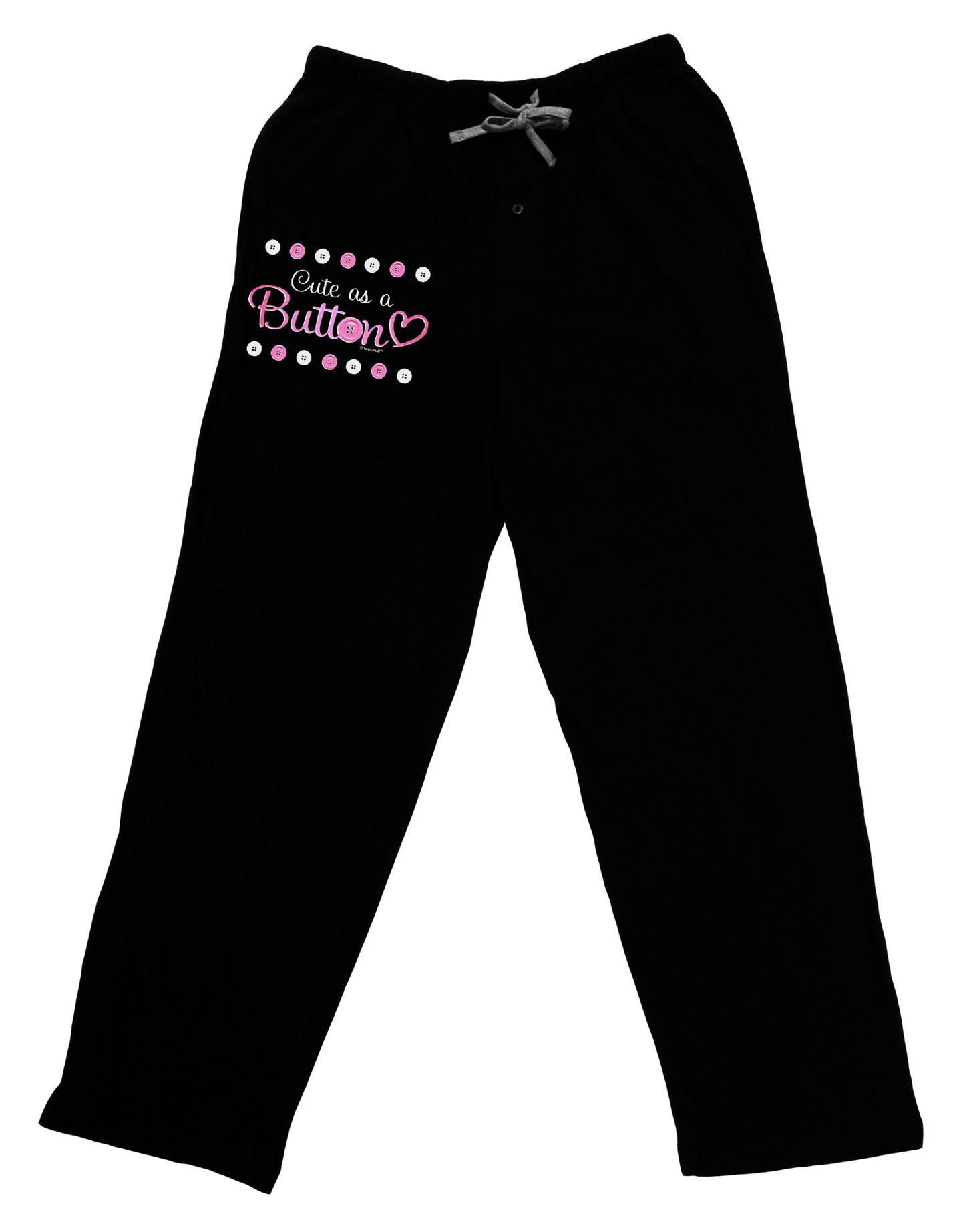 Cute As A Button Adult Lounge Pants-Lounge Pants-TooLoud-Black-Small-Davson Sales