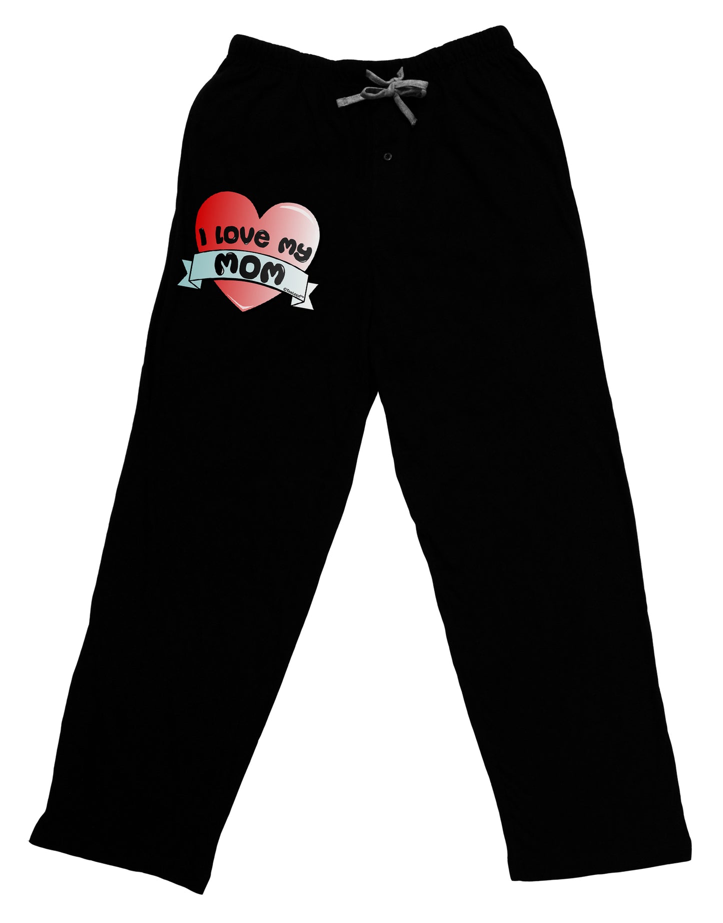 I Love My Mom - Heart Banner Design Adult Lounge Pants by TooLoud-Lounge Pants-TooLoud-Black-Small-Davson Sales
