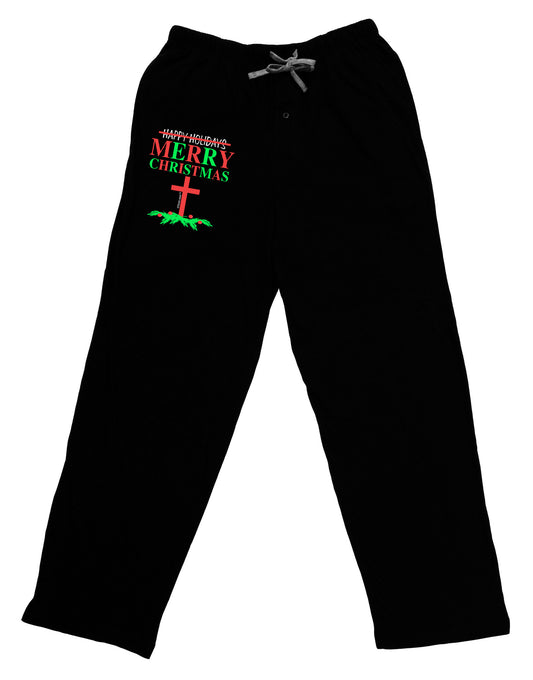 No Happy Holidays, Merry Christmas Relaxed Adult Lounge Pants-Lounge Pants-TooLoud-Black-Small-Davson Sales
