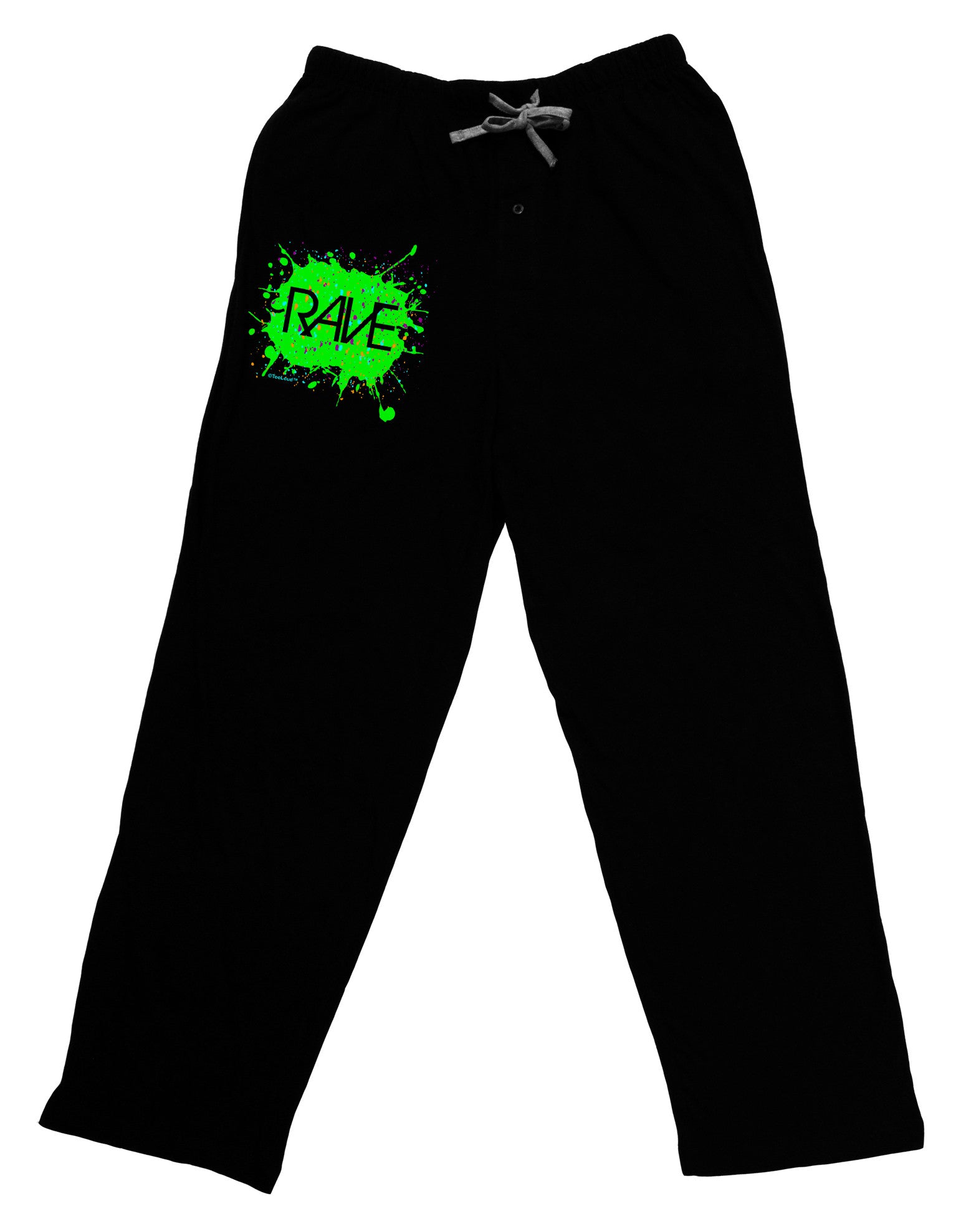 Rave Splatter Green Relaxed Adult Lounge Pants-Lounge Pants-TooLoud-Black-Small-Davson Sales