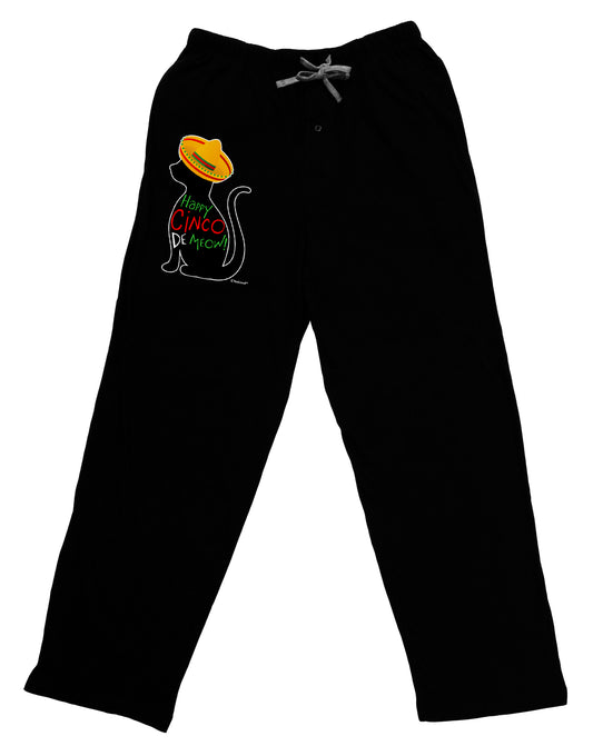 Happy Cinco de Meow - Cinco de Mayo Cat Adult Lounge Pants - Black by TooLoud-Lounge Pants-TooLoud-Black-Small-Davson Sales