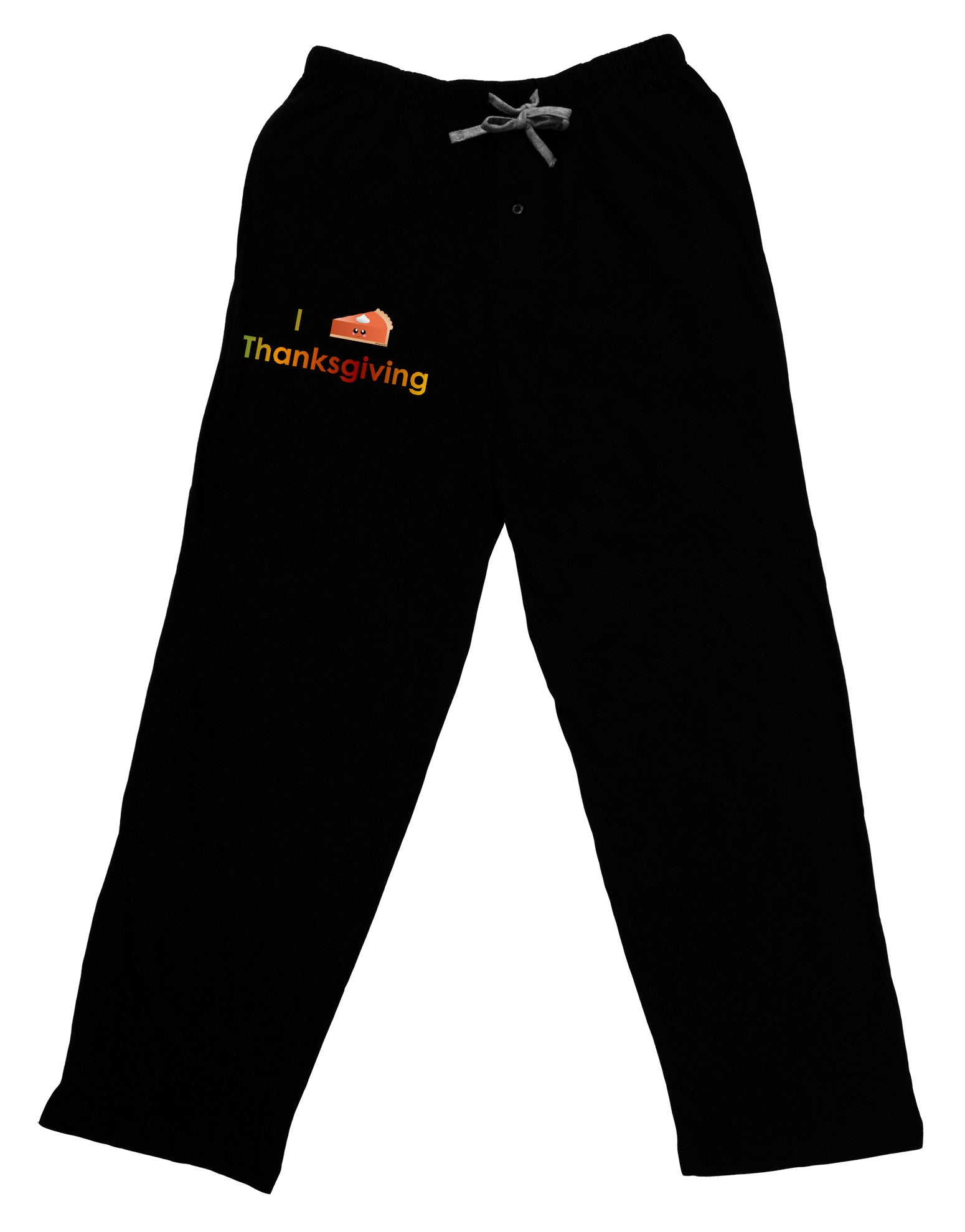 I Heart Thanksgiving Pumpkin Pie Adult Lounge Pants - Black-Lounge Pants-TooLoud-Black-Small-Davson Sales