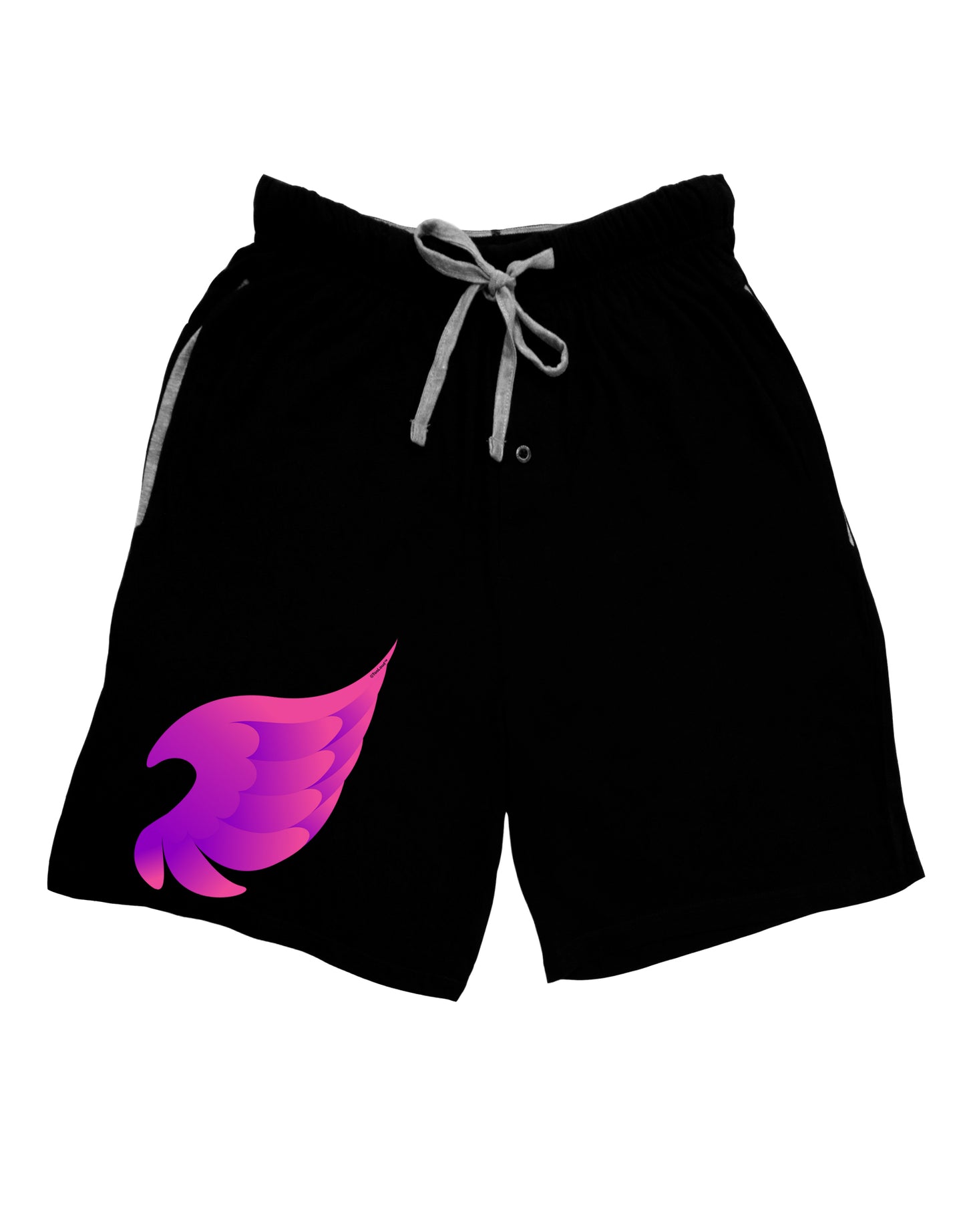 Cute Single Angel Wing Adult Lounge Shorts - Red or Black-Lounge Shorts-TooLoud-Black-Small-Davson Sales