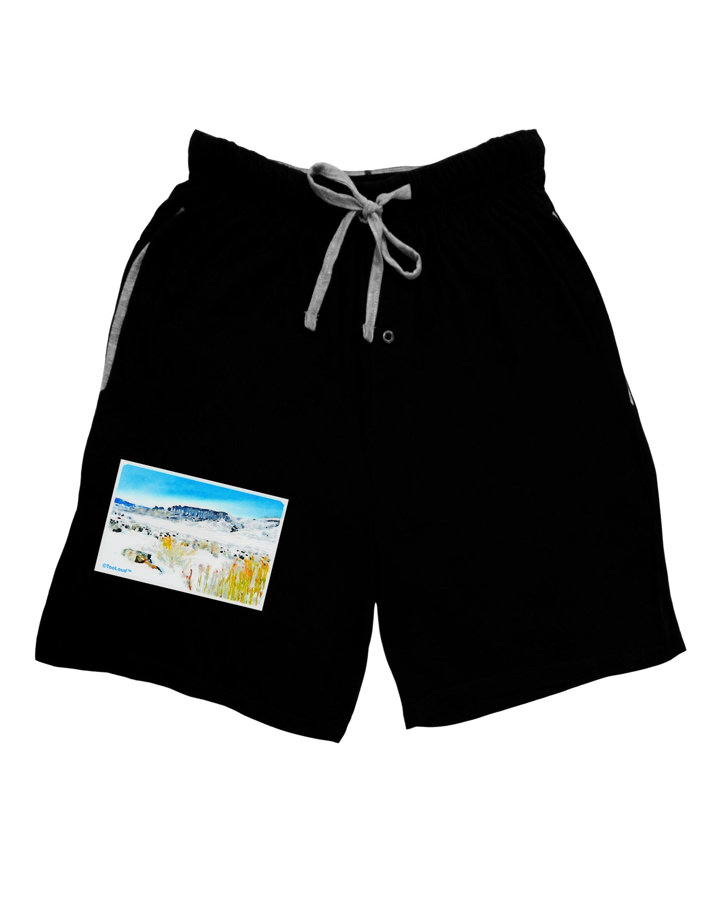 CO Snow Scene Watercolor Adult Lounge Shorts-Lounge Shorts-TooLoud-Black-Small-Davson Sales
