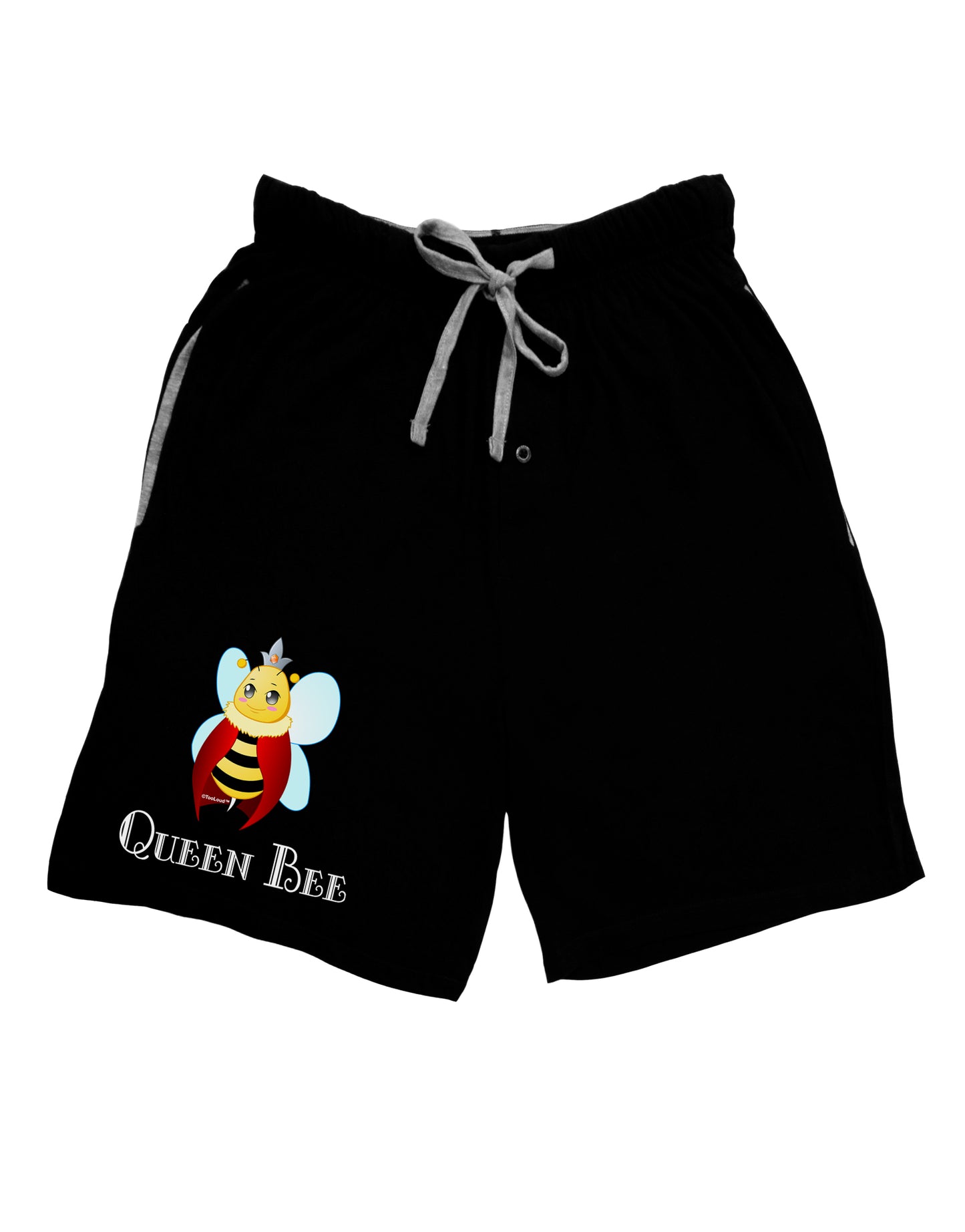 Queen Bee Text Adult Lounge Shorts by TooLoud-Lounge Shorts-TooLoud-Black-Small-Davson Sales