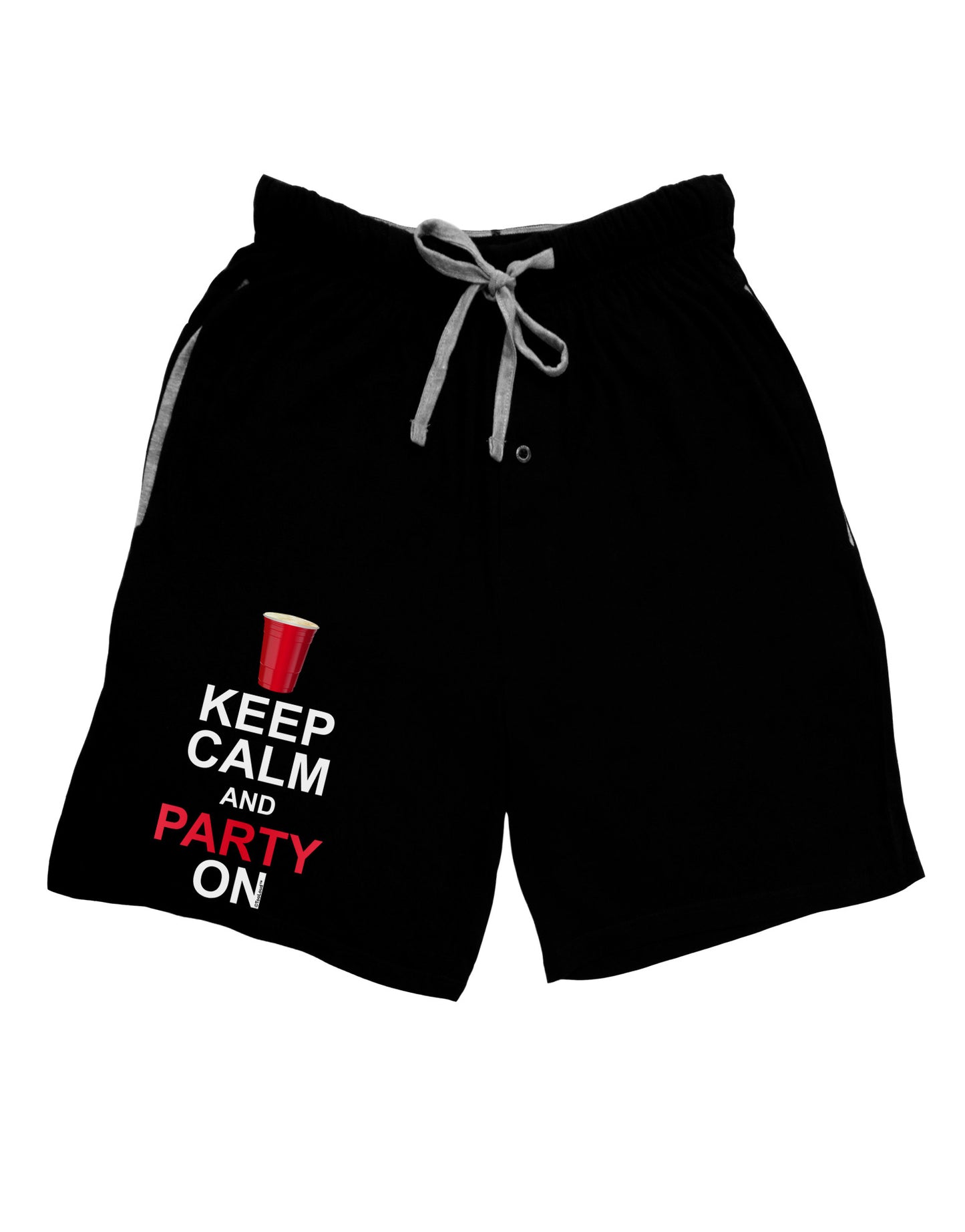 Keep Calm - Party Beer Adult Lounge Shorts-Lounge Shorts-TooLoud-Black-Small-Davson Sales
