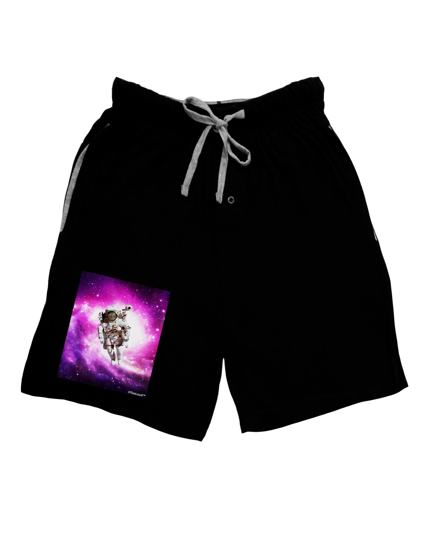 Astronaut Cat Adult Lounge Shorts-Lounge Shorts-TooLoud-Black-Small-Davson Sales