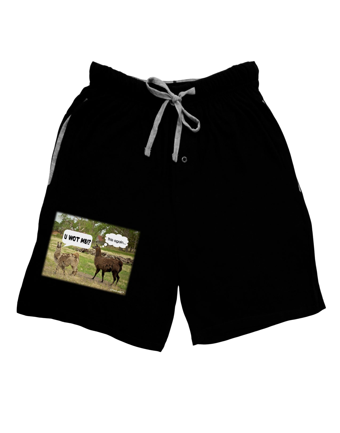 Angry Standing Llamas Adult Lounge Shorts by TooLoud-Lounge Shorts-TooLoud-Black-Small-Davson Sales