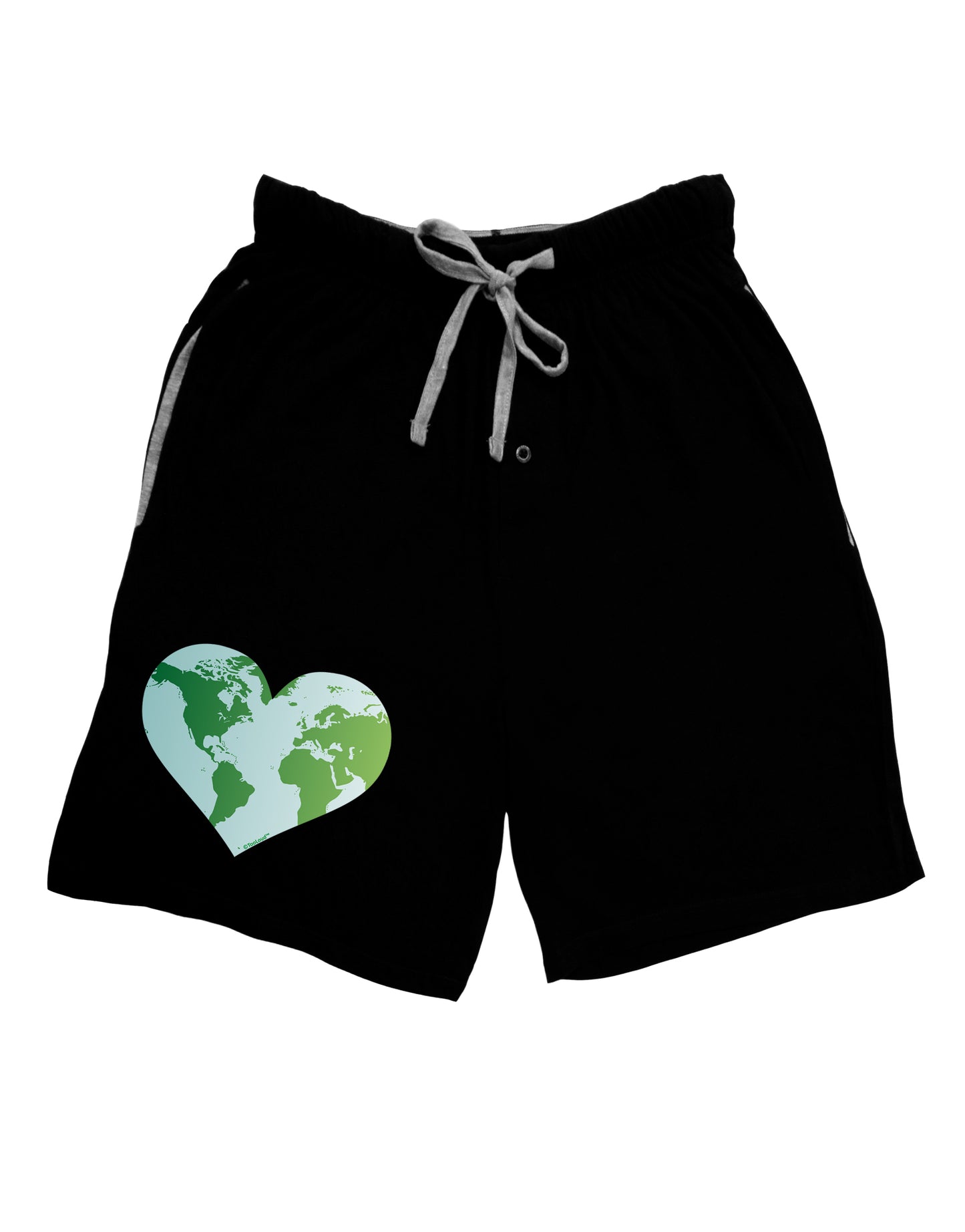 World Globe Heart Adult Lounge Shorts by TooLoud-Lounge Shorts-TooLoud-Black-Small-Davson Sales