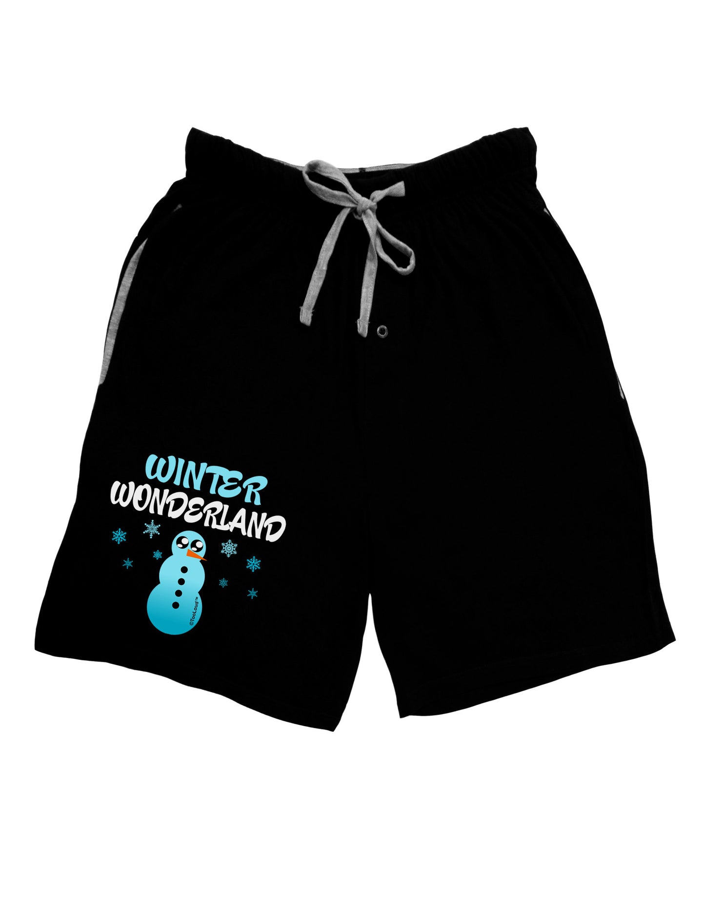Winter Wonderland Snowman Relaxed Adult Lounge Shorts-Lounge Shorts-TooLoud-Black-Small-Davson Sales