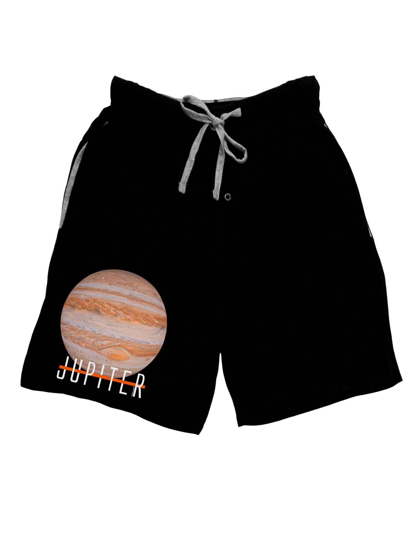 Planet Jupiter Earth Text Adult Lounge Shorts-Lounge Shorts-TooLoud-Black-Small-Davson Sales