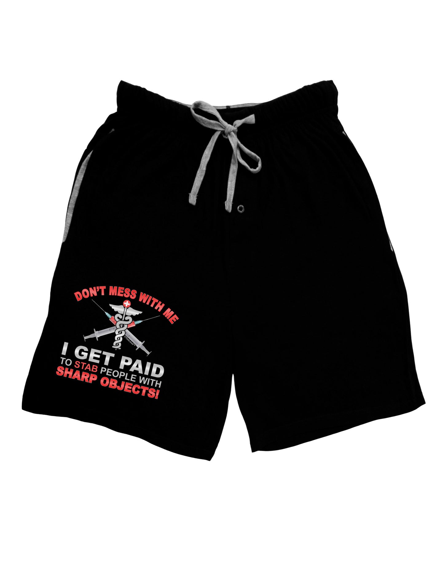Nurse - Don't Mess With Me Adult Lounge Shorts-Lounge Shorts-TooLoud-Black-Small-Davson Sales