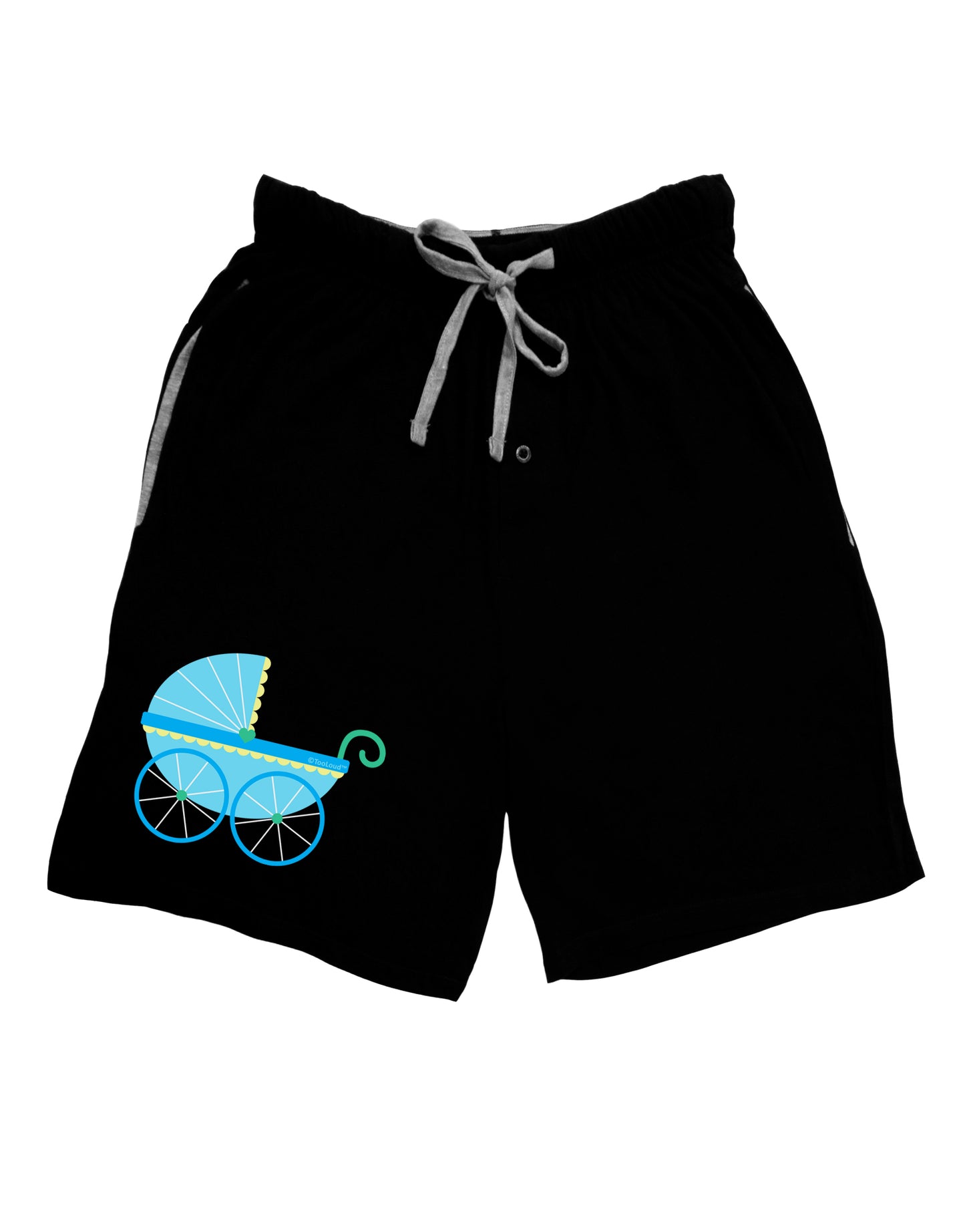 Baby Boy Carriage Adult Lounge Shorts-Lounge Shorts-TooLoud-Black-Small-Davson Sales
