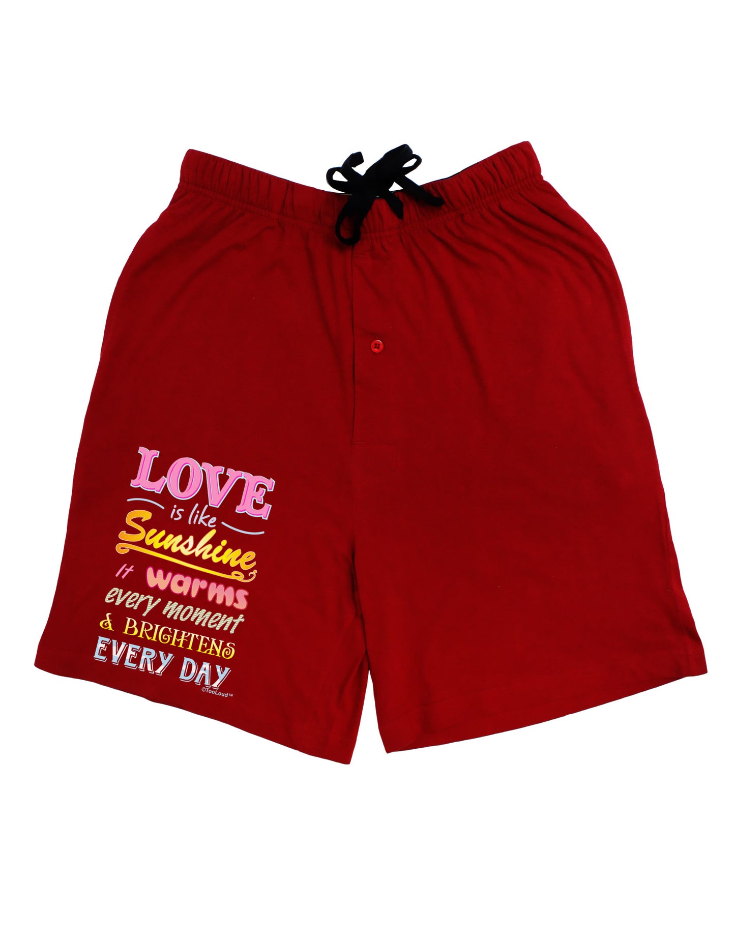 Love is like Sunshine - Quote Adult Lounge Shorts-Lounge Shorts-TooLoud-Red-Small-Davson Sales