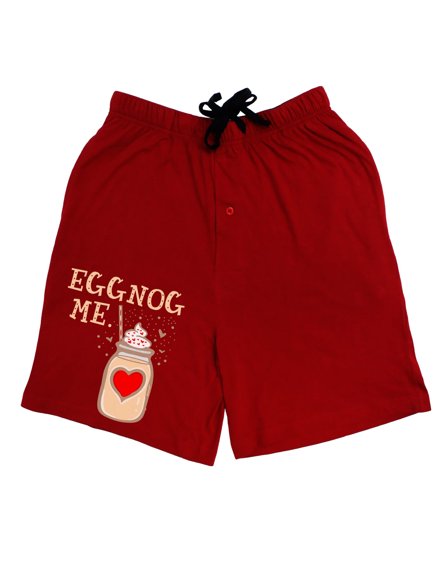 Eggnog Me Dark Adult Lounge Shorts-Lounge Shorts-TooLoud-Red-Small-Davson Sales