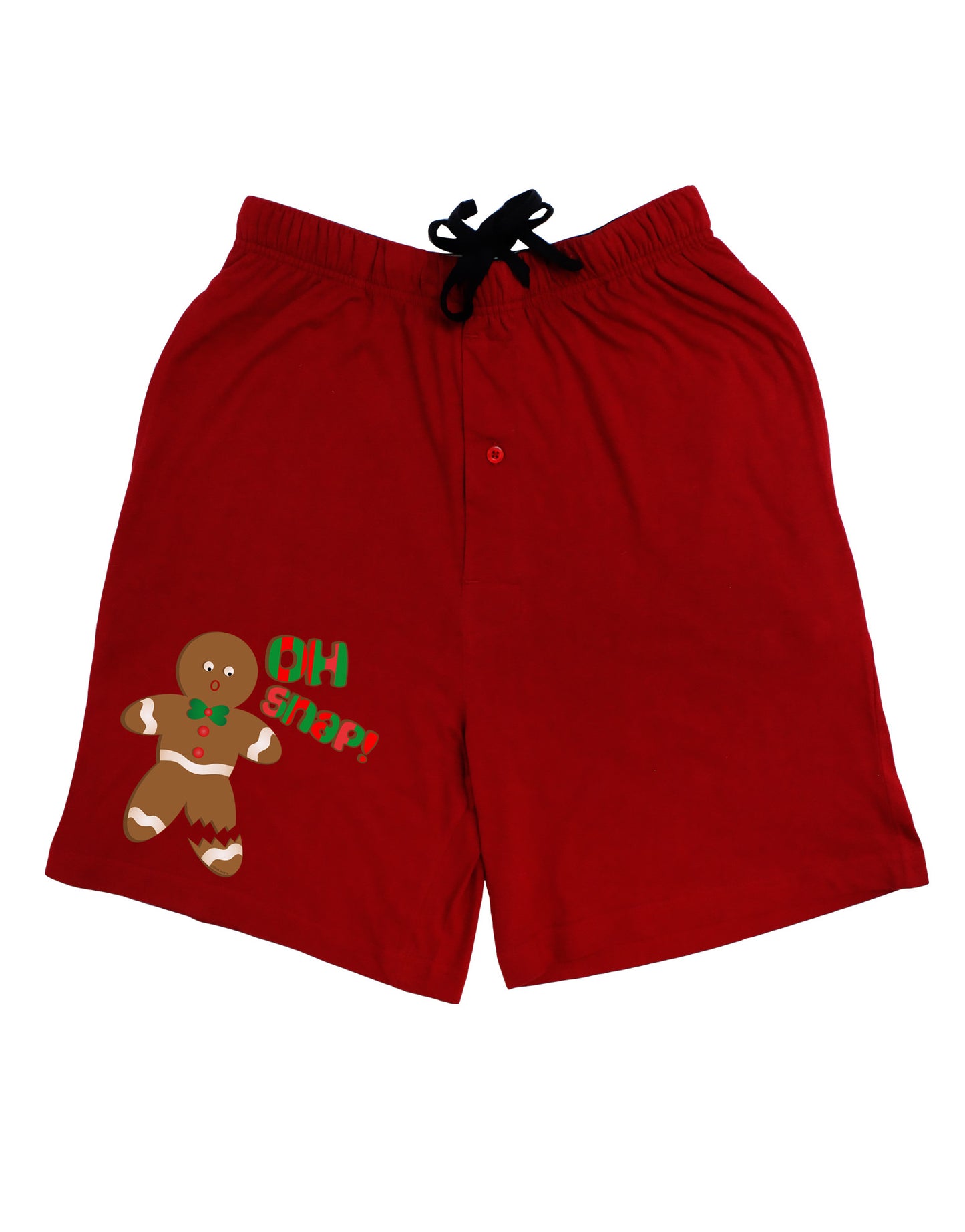 Oh Snap Gingerbread Man Christmas Adult Lounge Shorts - Red or Black-Lounge Shorts-TooLoud-Red-Small-Davson Sales