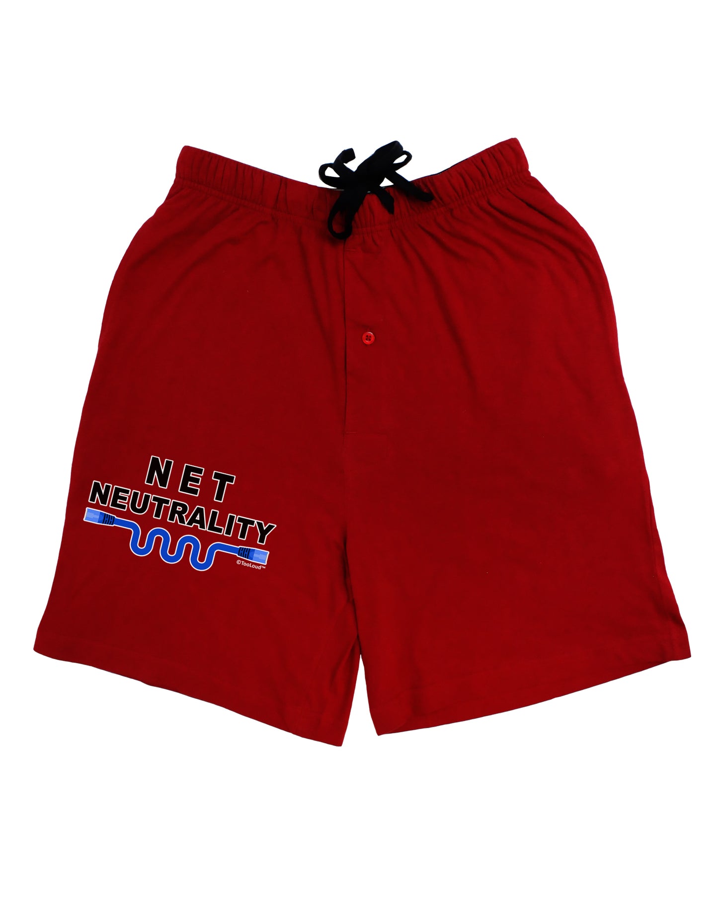 Net Neutrality Adult Lounge Shorts - Red or Black by TooLoud-TooLoud-Red-Small-Davson Sales