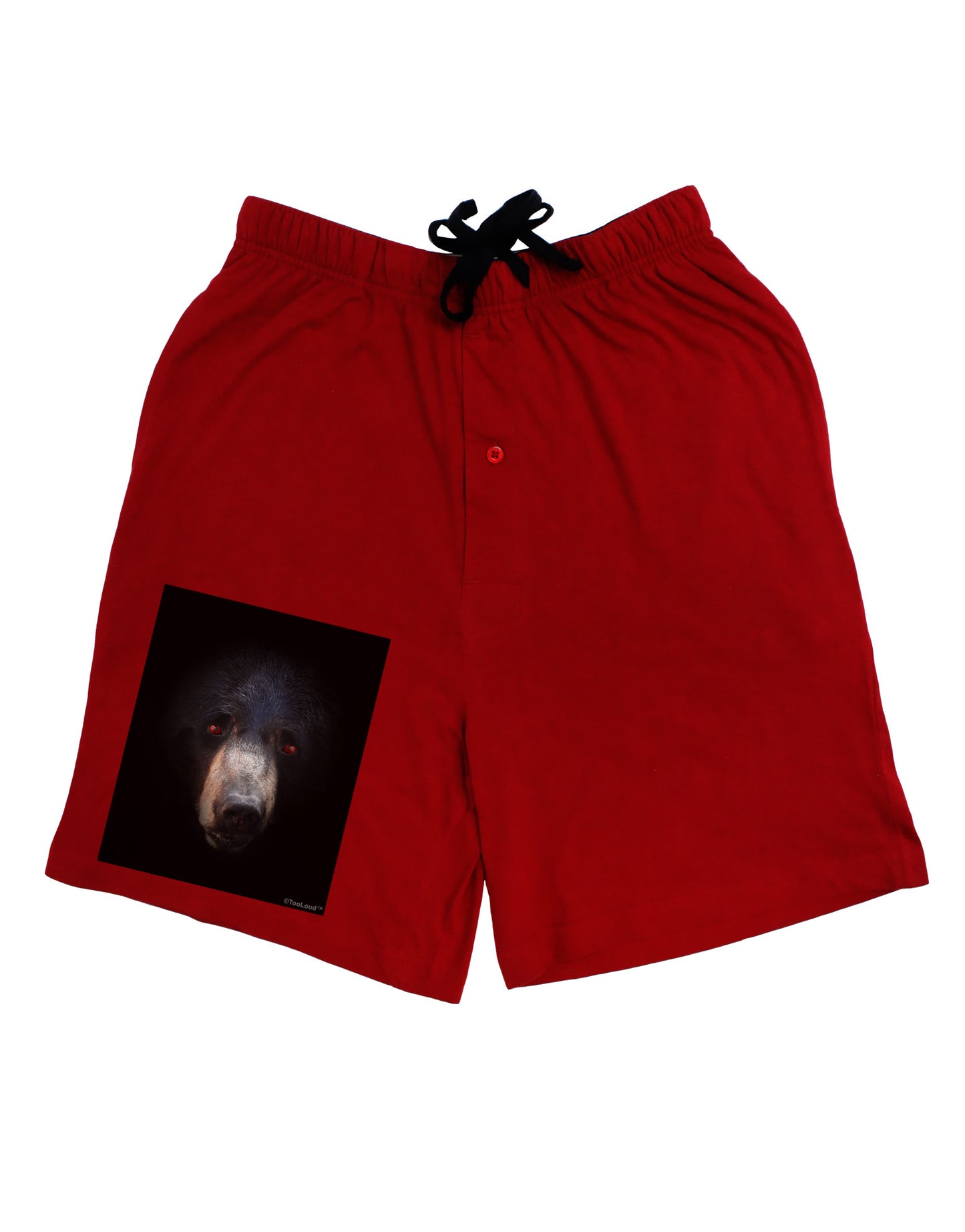 Scary Black Bear Adult Lounge Shorts-Lounge Shorts-TooLoud-Red-Small-Davson Sales