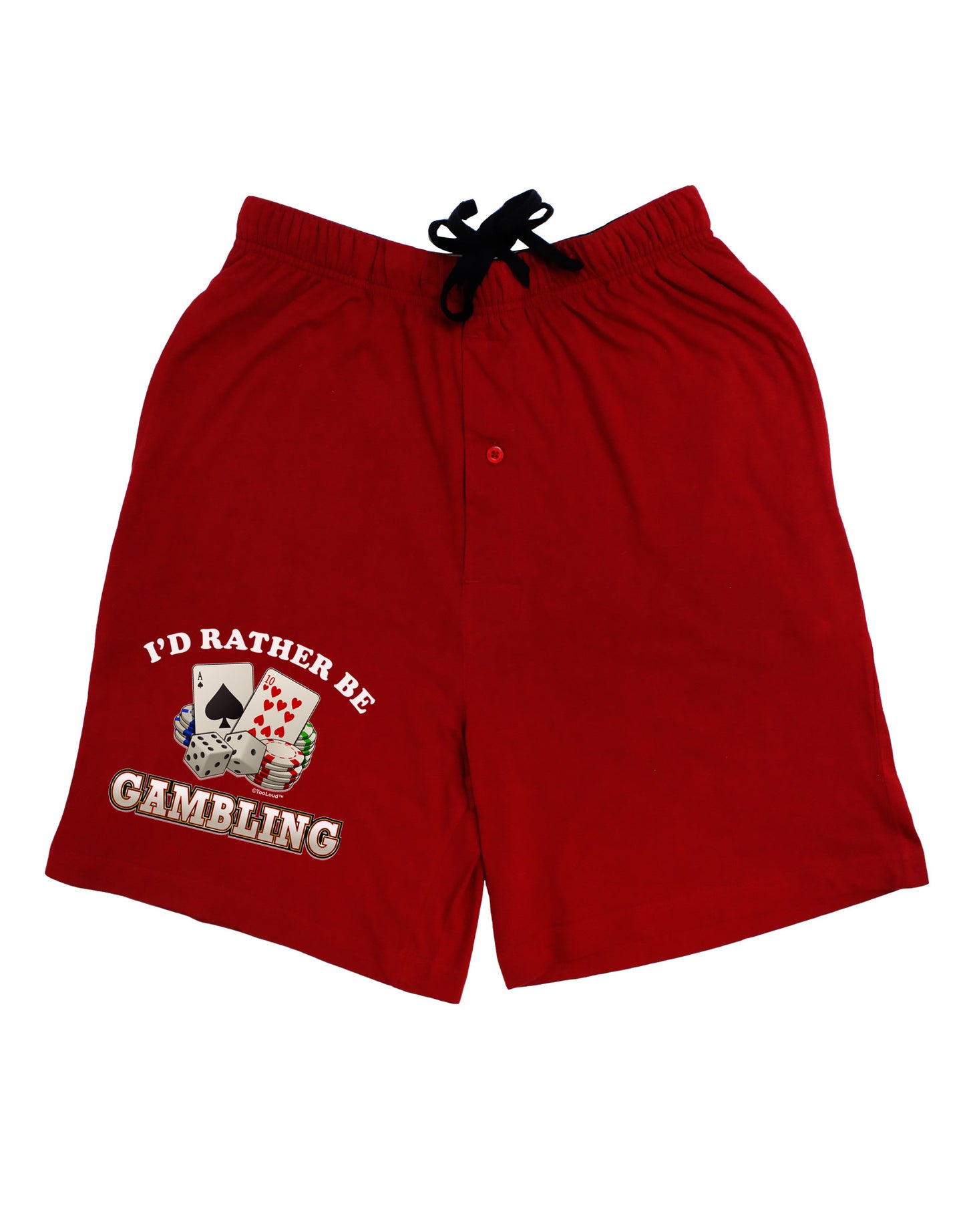 I'd Rather Be Gambling Adult Lounge Shorts-Lounge Shorts-TooLoud-Red-Small-Davson Sales