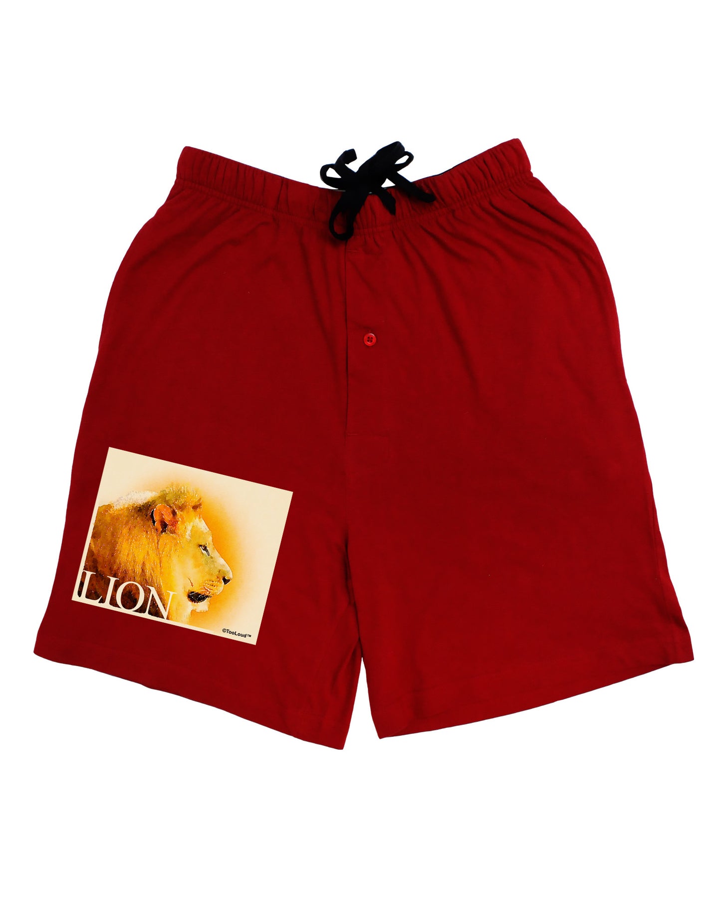 Lion Watercolor 3 Text Adult Lounge Shorts-Lounge Shorts-TooLoud-Red-Small-Davson Sales