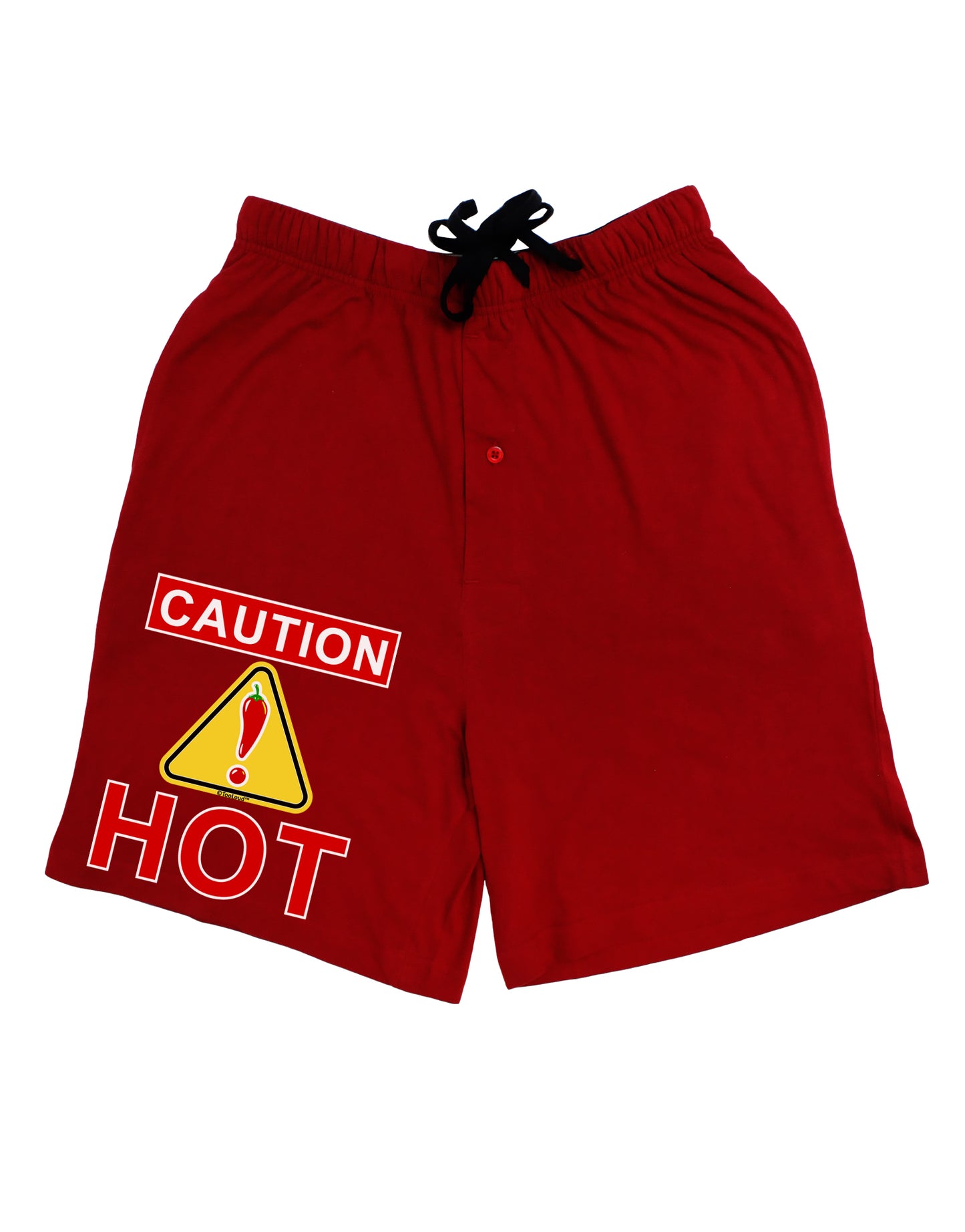Caution Hot Chili Pepper Sign Adult Lounge Shorts - Red or Black-Lounge Shorts-TooLoud-Red-Small-Davson Sales