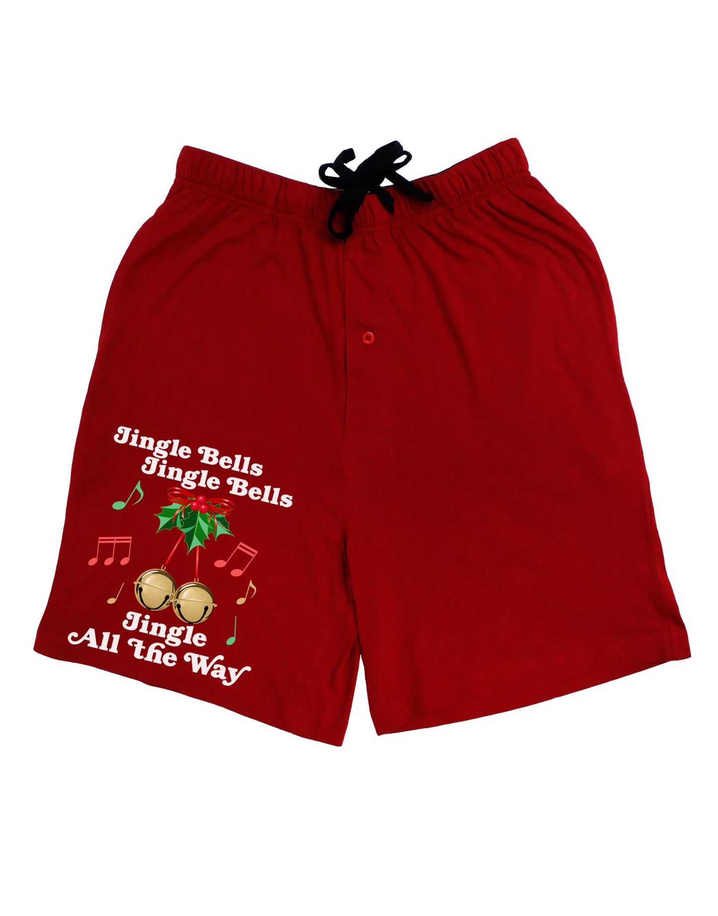 Jingle Bells All the way Adult Lounge Shorts-Lounge Shorts-TooLoud-Red-Small-Davson Sales
