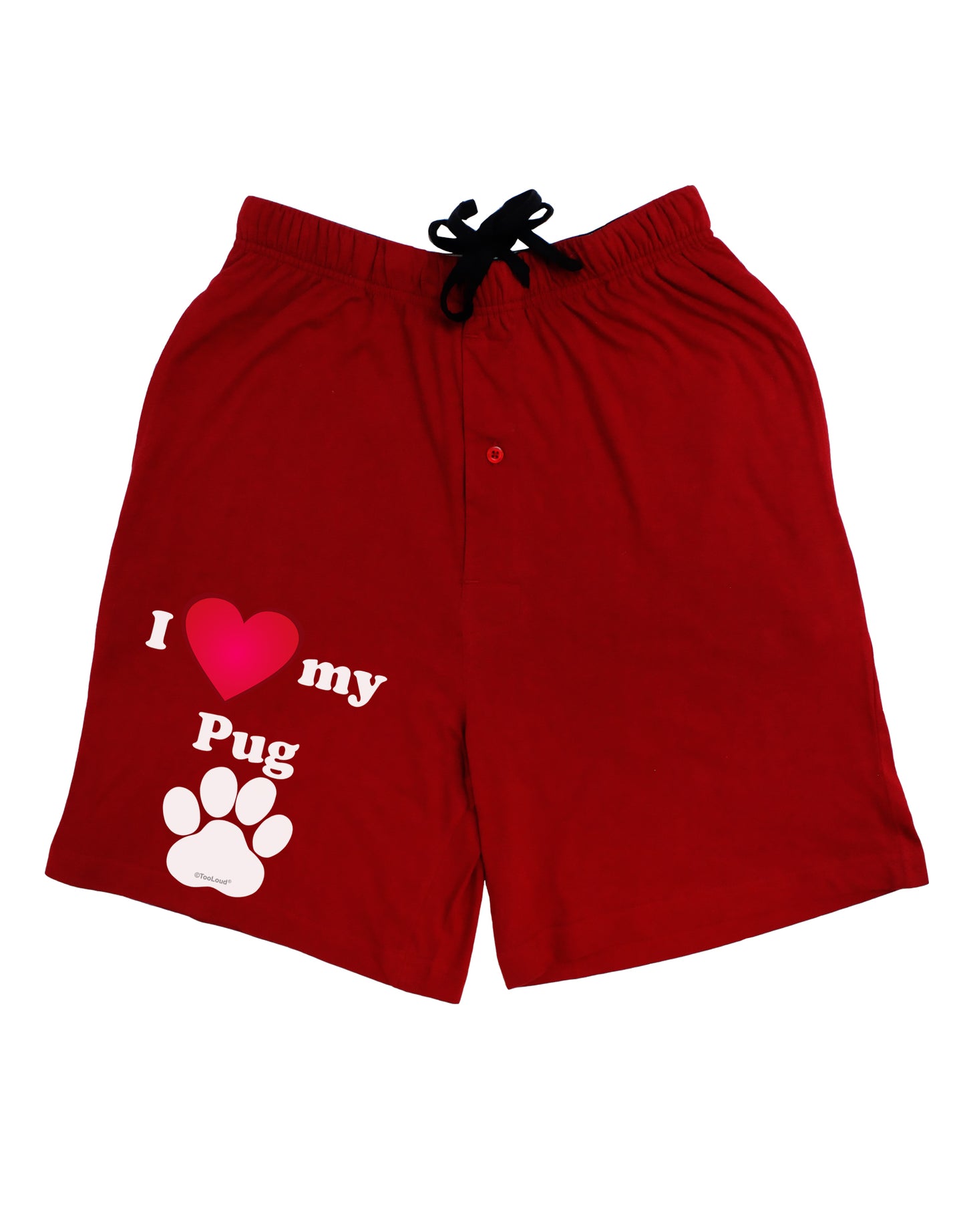 I Heart My Pug Adult Lounge Shorts by TooLoud-Lounge Shorts-TooLoud-Red-Small-Davson Sales