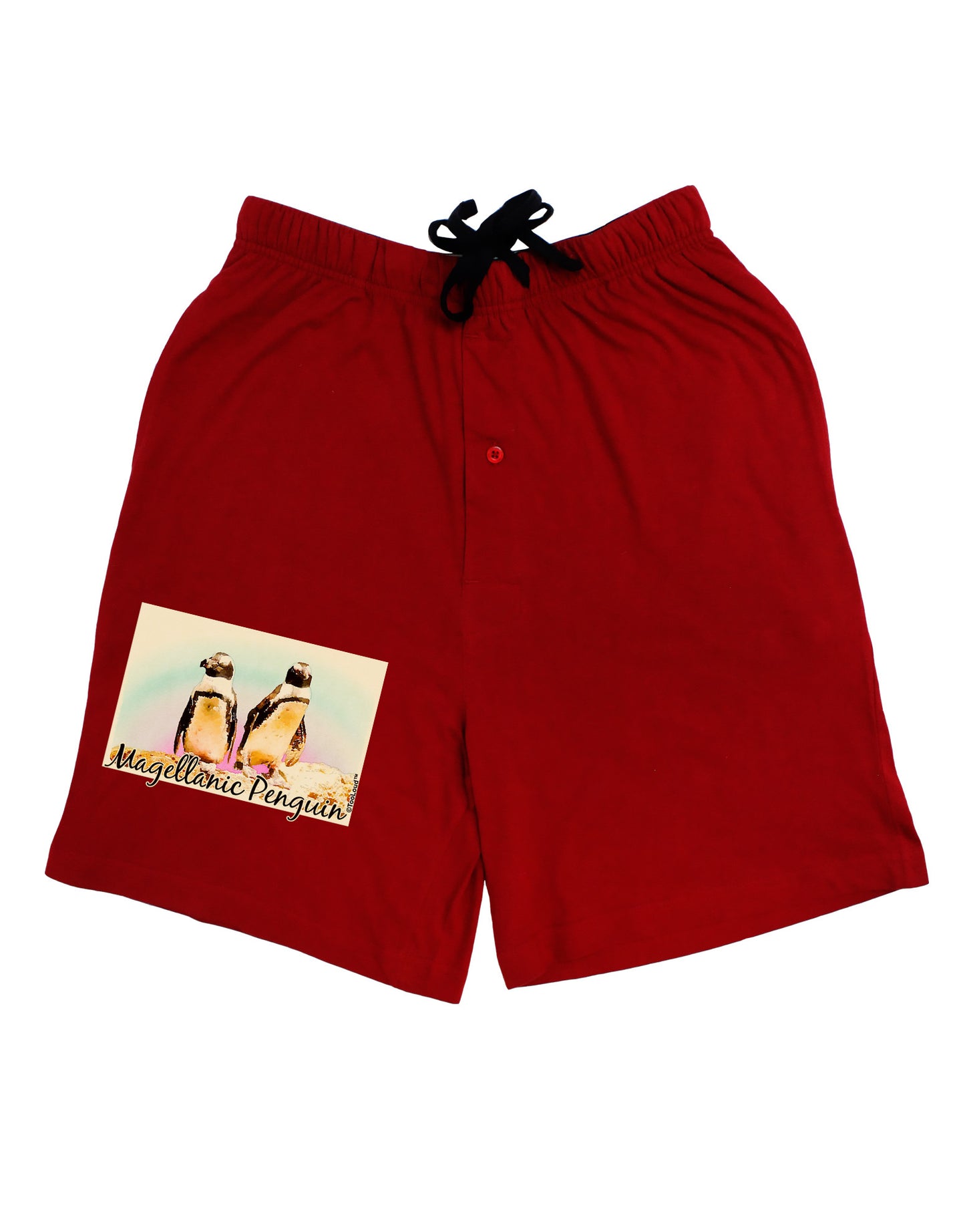 Magellanic Penguin Text Adult Lounge Shorts-Lounge Shorts-TooLoud-Red-Small-Davson Sales