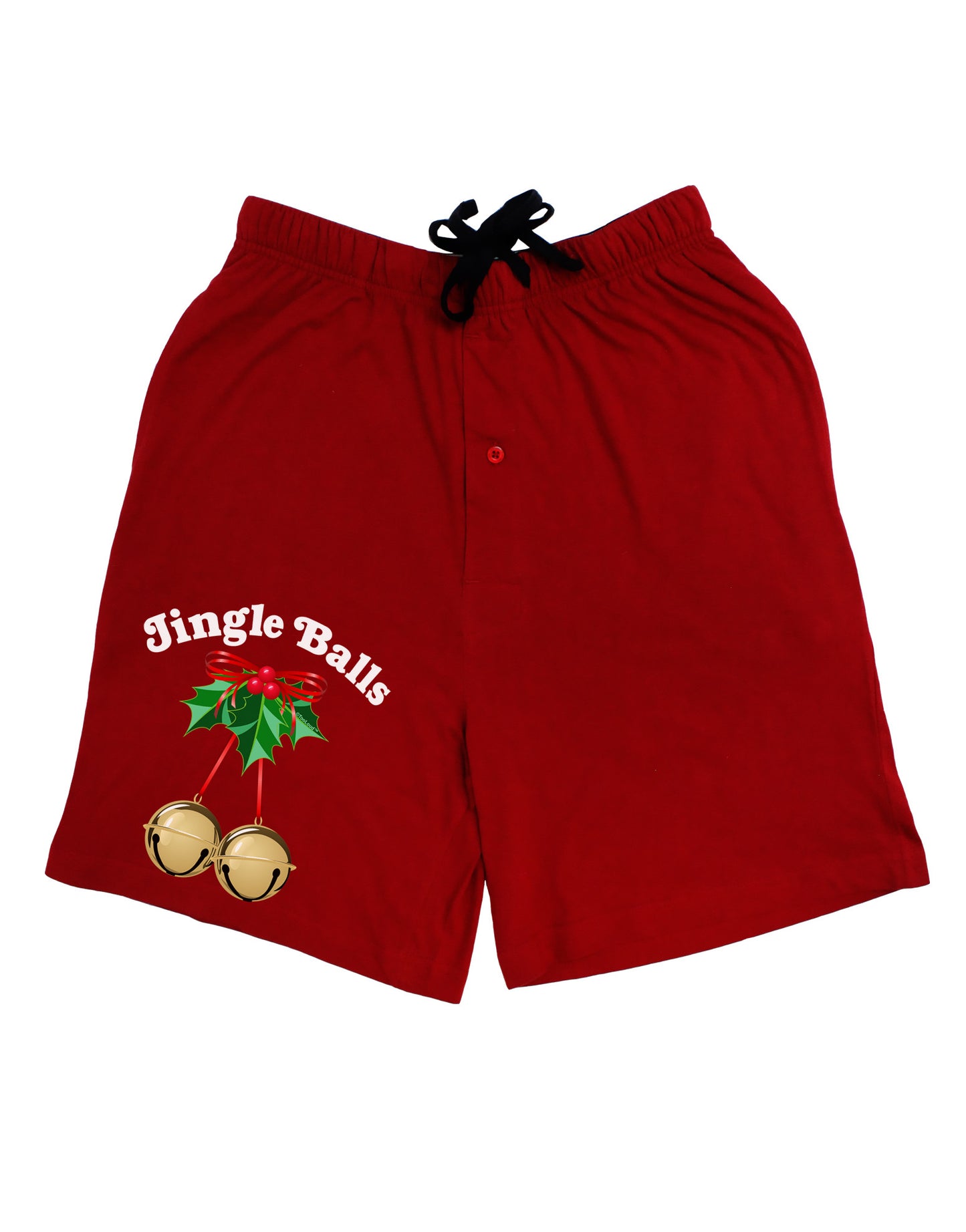 Jingle Balls with Text Adult Lounge Shorts-Lounge Shorts-TooLoud-Red-Small-Davson Sales