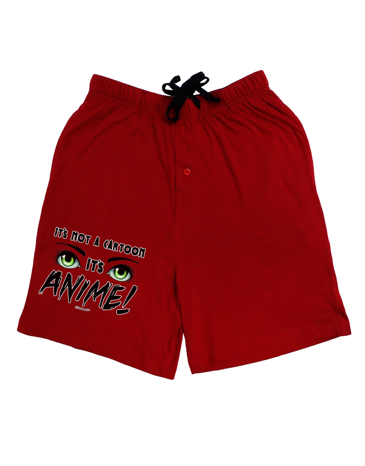 Not A Cartoon Eyes Green Adult Lounge Shorts-Lounge Shorts-TooLoud-Red-Small-Davson Sales