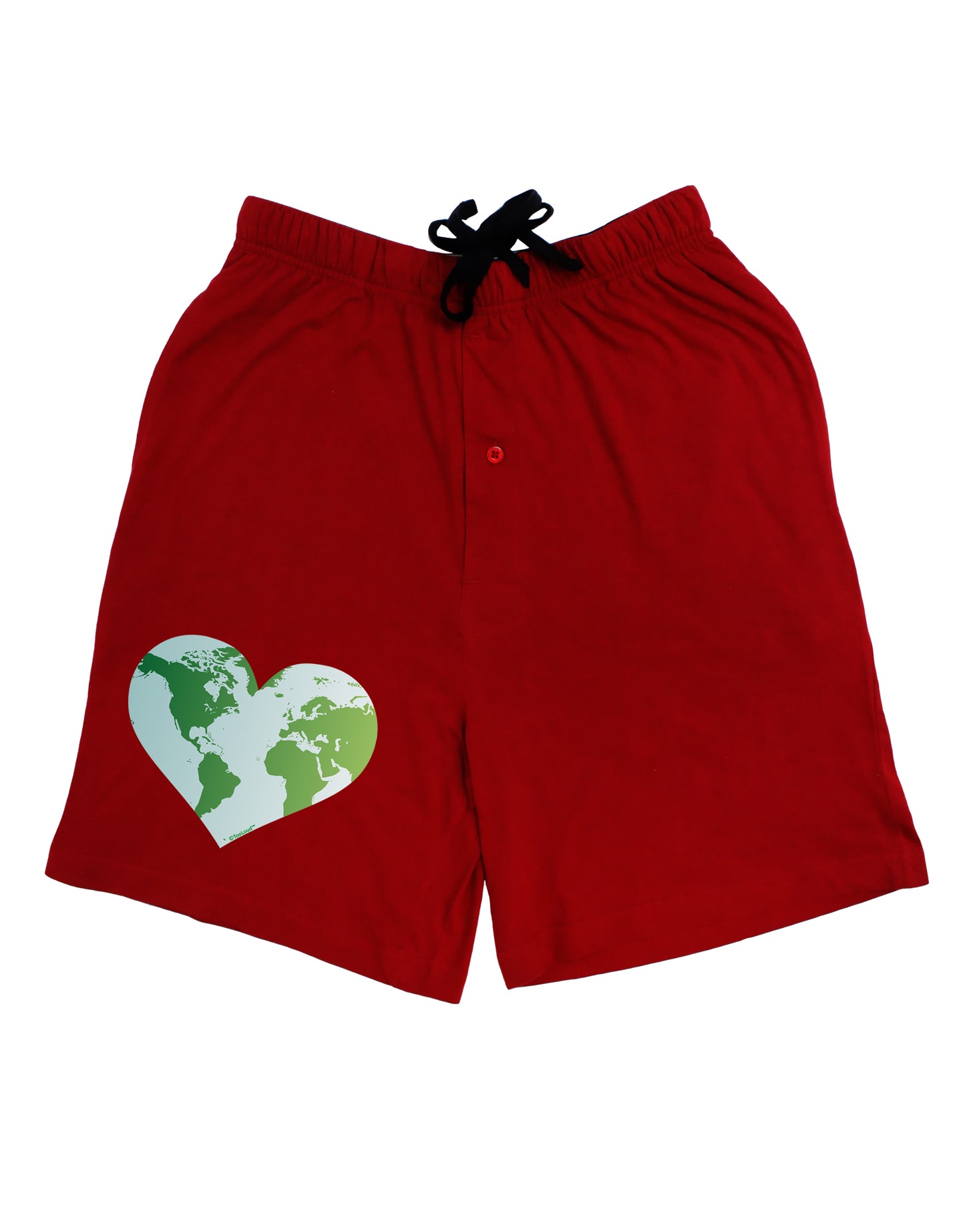 World Globe Heart Adult Lounge Shorts by TooLoud-Lounge Shorts-TooLoud-Red-Small-Davson Sales