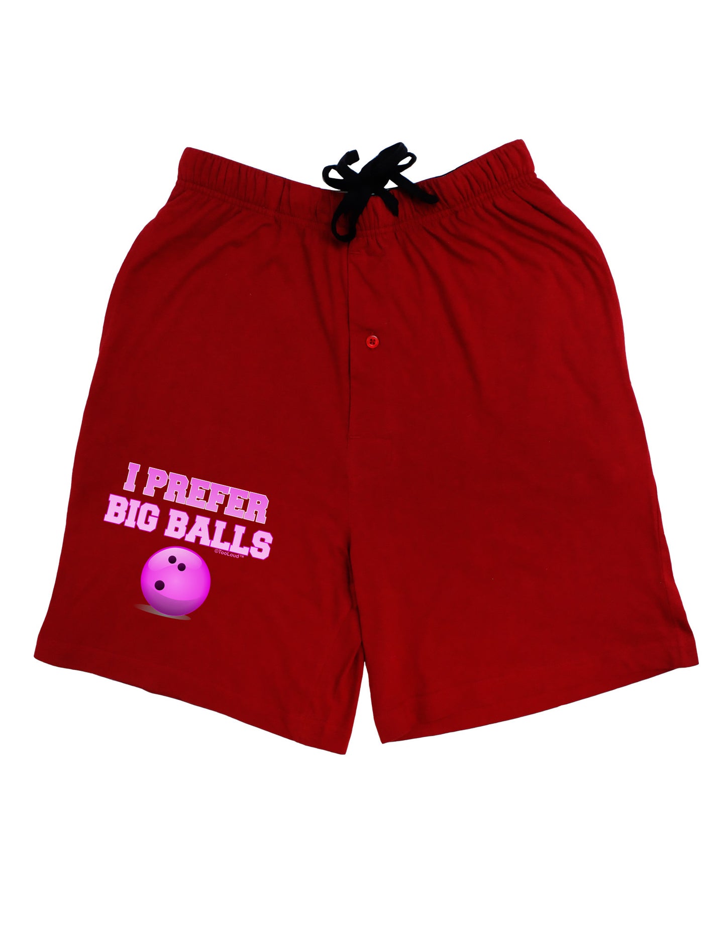 I Prefer Big Balls - Bowling Adult Lounge Shorts-Lounge Shorts-TooLoud-Red-Small-Davson Sales