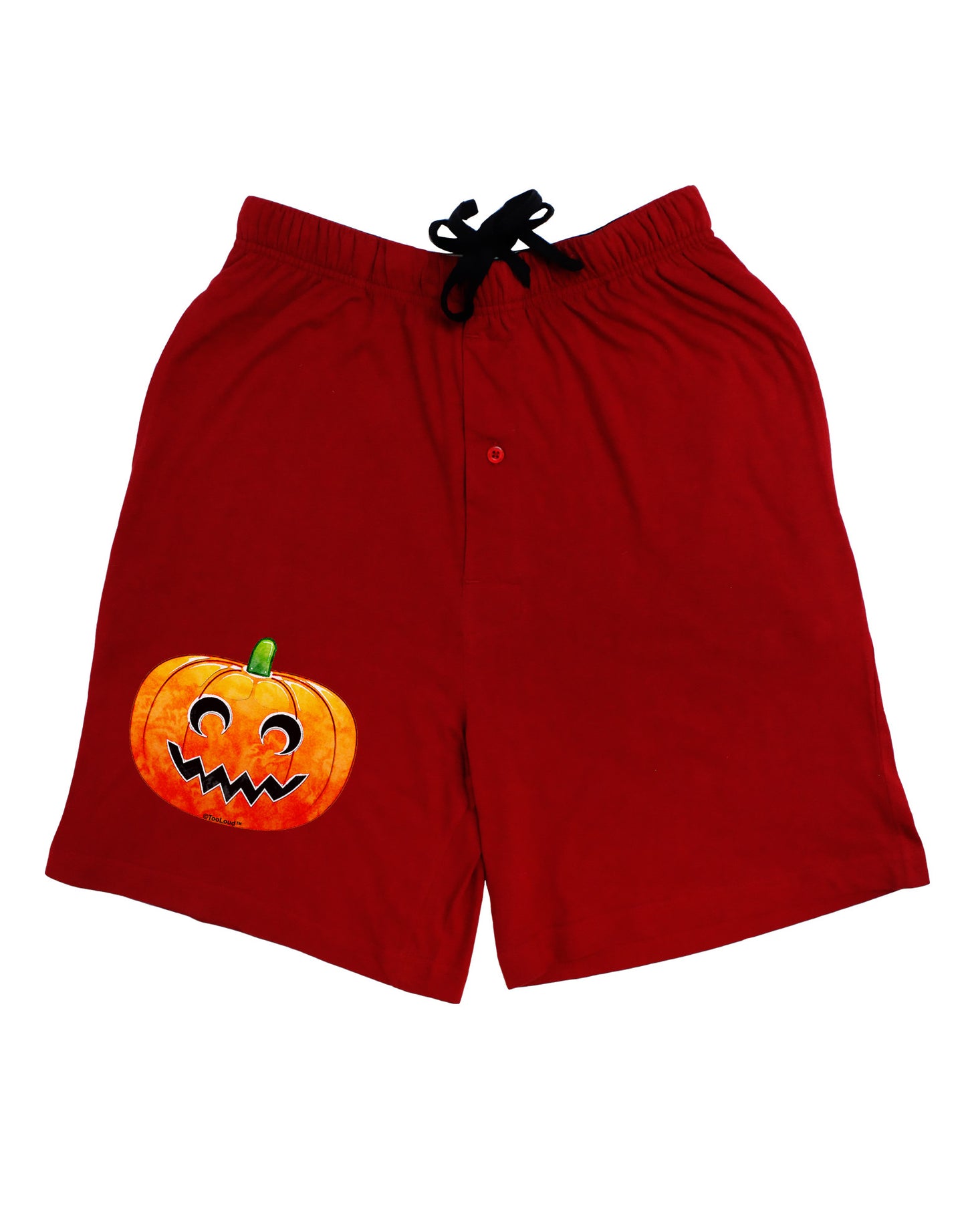 Jack-O-Lantern Watercolor Adult Lounge Shorts-Lounge Shorts-TooLoud-Red-Small-Davson Sales