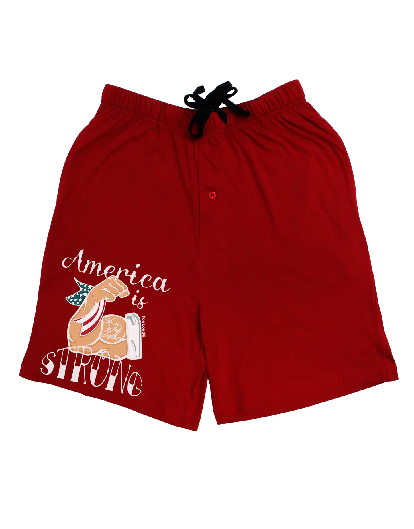 America is Strong We will Overcome This Dark Adult Lounge Shorts-Lounge Shorts-TooLoud-Red-Small-Davson Sales