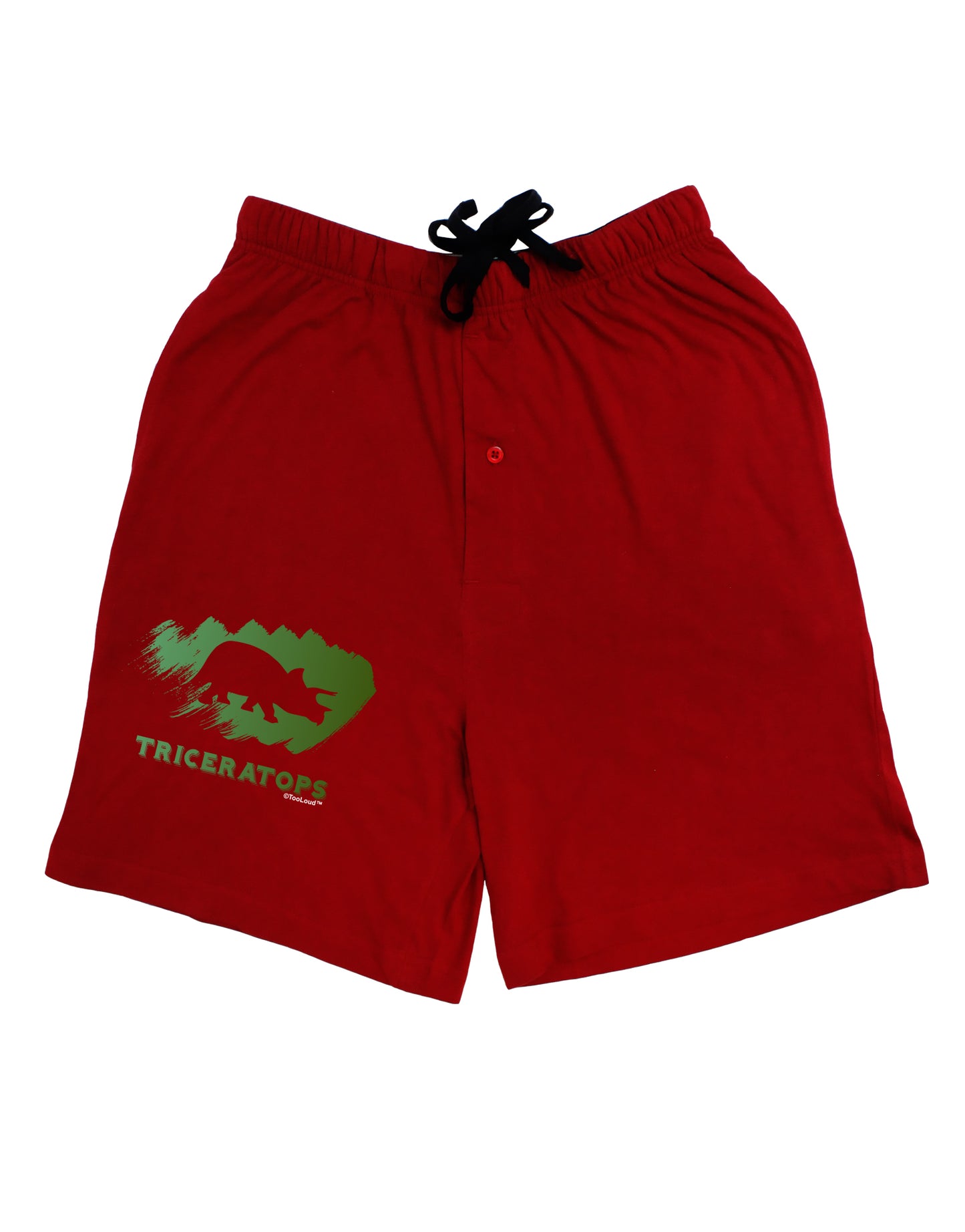 Jurassic Triceratops Design Adult Lounge Shorts - Red or Black by TooLoud-Lounge Shorts-TooLoud-Red-Small-Davson Sales