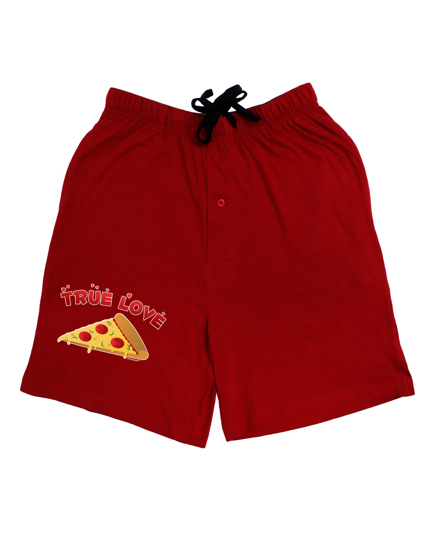 TooLoud True Love - Pizza Adult Lounge Shorts-Lounge Shorts-TooLoud-Red-Small-Davson Sales